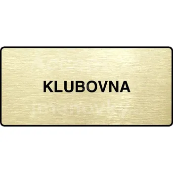 Značení Zlatý piktogram "KLUBOVNA" s černým&nbsp;textem a rámečkem&nbsp;-