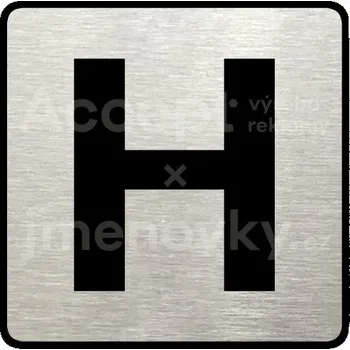 Informační tabulka Stříbrný piktogram "hydrant" s černým textem a rámečkem - 80 x 80 mm