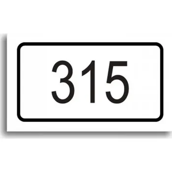 Informační tabulka Číslo na dveře - typ 05 (50 x 30 mm) - bílá tabulka - černý tisk