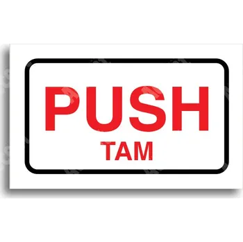 Informační tabulka Bílý piktogram "SEM - TAM - typ 17" s červeným textem a rámečkem - 80 x 50 mm