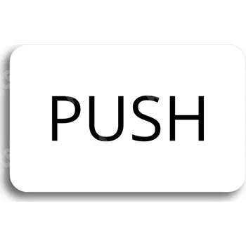 Informační tabulka Bílý piktogram "SEM - TAM - typ 23" s černým textem bez rámečku - 80 x 50 mm