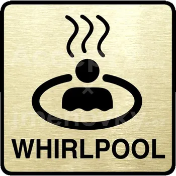 Informační tabulka Zlatý piktogram "whirlpool II" s černým&nbsp;textem a rámečkem&nbsp;-