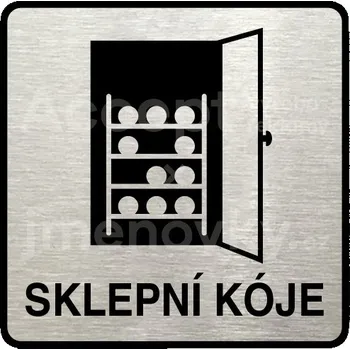 Informační tabulka Stříbrný piktogram "sklepní kóje IV" s černým&nbsp;textem a rámečkem&nbsp;-