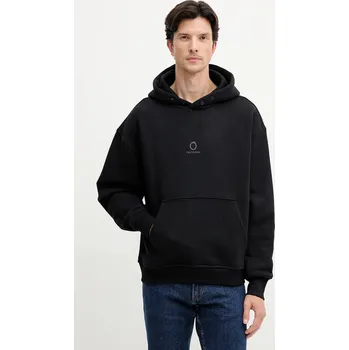 Pánská mikina Bavlněná mikina Trussardi pánská, černá barva, s kapucí, s potiskem, G8038000022N 99X, vel. XL