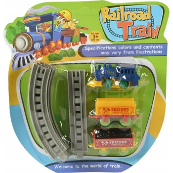 Vláček a vláčkodráha NAKRUCOVACÍ VLÁČEK PRO DĚTI LOKOMOTIVA VAGÓNY KOLEJE