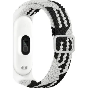Příslušenství k chytrým hodinkám eses Tkaný elastický řemínek pro Xiaomi Mi Band 3, 4, 5 a 6 - Černo bílý