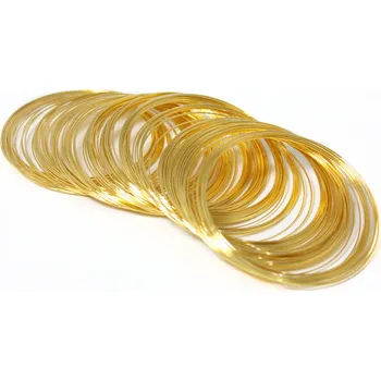 Materiál na výrobu šperku Pamětový drát Náramek Zlatý 6cm - 40 otoček - 40 otoček