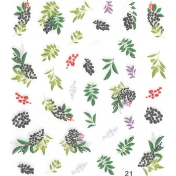 Přípravek na nehty 5D AKRYLOVÉ SAMOLEPKY NA NEHTY LISTY OVOCE Č. 8