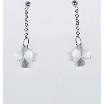 Náušnice Náušnice křížek čirý crystal - 1 Pár