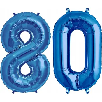 Balónek OBROVSKÝ BALÓNEK ČÍSLICE 80 MODRÝ BALÓNKY NAROZENINY 100 CM XL OSMDESÁTKA