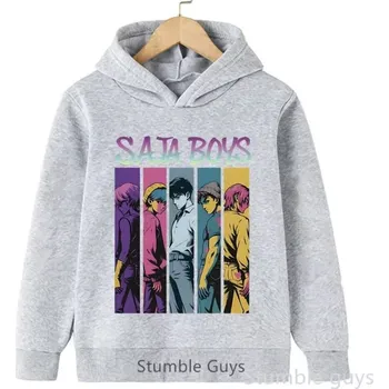 Chlapecký svetr KPop Demon Hunters (Lovkyně démonů) KPop Demon Hunters dětská mikina s potiskem Saja Boys (1) - mix barev Barva: Šedá, Velikost: 110