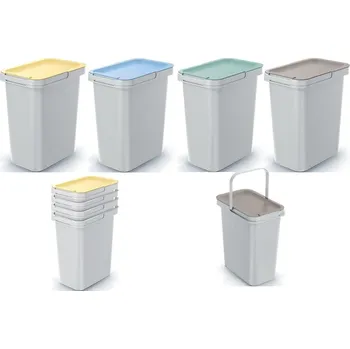 Odpadkový koš KOŠ NA ODPADKY SADY KOŠŮ NA ODPAD SET 4x12 L SYSTEMA SORTIBOX POPIELATY