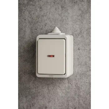 vypínač Praktik spínač dvojpólový s doutnavkou IP 44 ABB 3553-02922 B