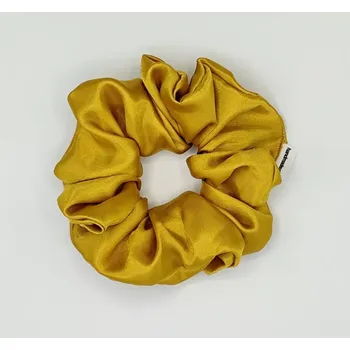 Saténová Scrunchie gumička zlatá L - klasik