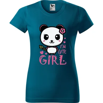 Dámské oblečení DOBRÝ TRIKO Dámské tričko s potiskem Cute girl Barva: Petrolejová, Velikost: 2XL