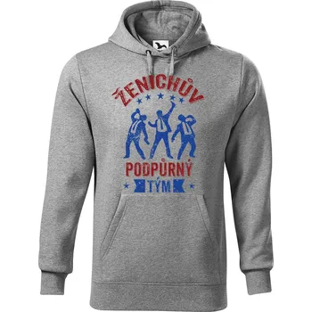 Pánská mikina DOBRÝ TRIKO Pánská mikina s potiskem Podpůrný tým Velikost pánské mikiny: 5XL, Barva: Tmavě šedý melír