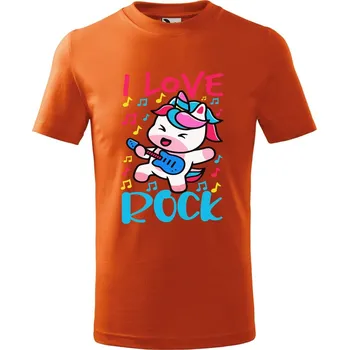 Chlapecké oblečení DOBRÝ TRIKO Dětské tričko I love Rock Velikost: 158/12 let, Barva: Oranžová