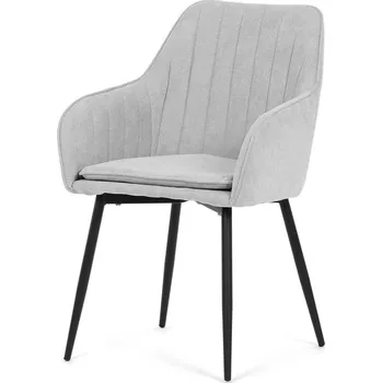 Jídelní židle Jídelní židle MALGAR, stříbrná látka, černý kov + vyzvednutí ZDARMA