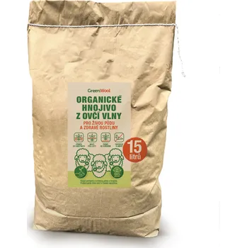 Hnojivo GreenWool Hnojivo z ovčí vlny – peletky 15 litrů Výhodné balení
