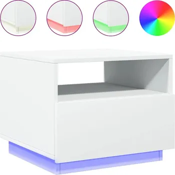 Konferenční stolek Konferenční stolek s LED osvětlením 50x49x40 cm, bílý