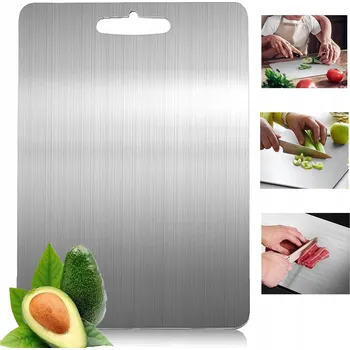Kuchyňské prkénko PRKÉNKO NA KRÁJENÍ Z NEREZOVÉ OCELI NA MASO A OVOCE 34*23 cm