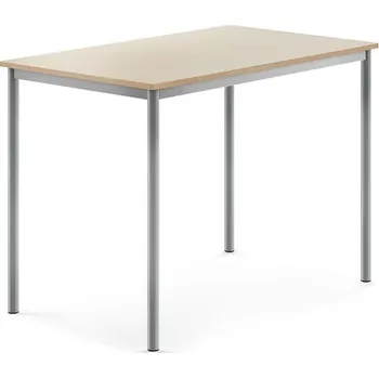 Jídelní stůl Stůl BORÅS, 1200x800x900 mm, stříbrné nohy, HPL deska, bříza