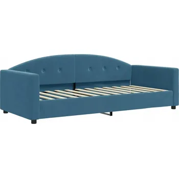 Pohovka Rozkládací pohovka 2 v 1, samet modrá, 222x100x75 cm