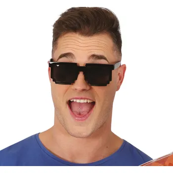 Karnevalový doplněk Guirca Černé brýle pixel - Minecraft
