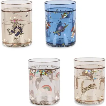 Sada hrnků Konges Sløjd 4 PACK GLITTER CUPS 180 ml 4-pack KS103658 KS103658.9BYA modrá 55X, vel. ONE SIZE