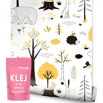 Fototapeta 10 m TAPETA pro děti - Ježek, medvěd a zajíc