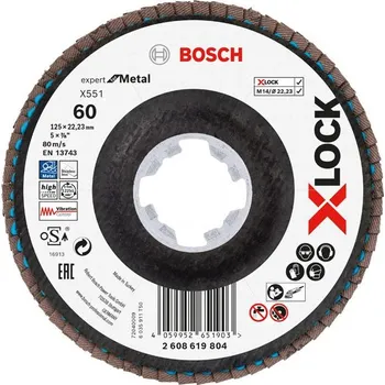 Příslušenství k brusce BOSCH Lamelový brusný kotouč X551 Expert for Metal s upínáním X-LOCK (2608619804)