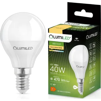 Žárovka LED žárovka E14 Kulka P45 5W = 40W 470lm 3000K Teplá bílá 180° LUMILED