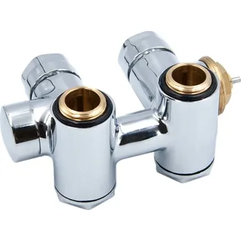 Termostat Hopa THERMCOMB-SET Připojovací sada, středový ventil (Z4K) s připojením pro elektrickou tyč, pravá, nerez, RDTHERMCOMSETRS