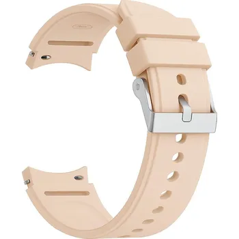 Příslušenství k chytrým hodinkám eses Silikonový řemínek pro Samsung Galaxy Watch 4, 5, 6, 7 - Béžový, 20 mm