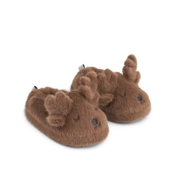 Chlapecká obuv Liewood Chlupaté pantoflíčky Aviaja Reindeer Pecan Velikost obuvi: 26/27