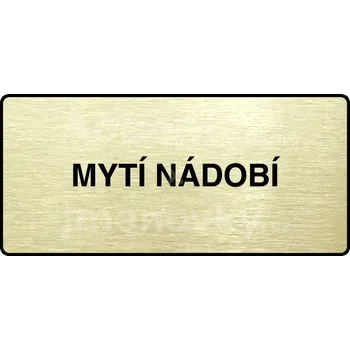 Značení Zlatý piktogram "MYTÍ NÁDOBÍ" s černým&nbsp;textem a rámečkem&nbsp;-