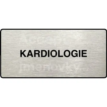 Značení Stříbrný piktogram "KARDIOLOGIE" s černým&nbsp;textem a rámečkem&nbsp;-