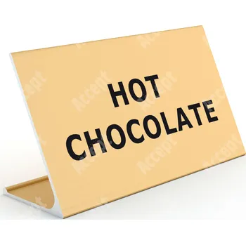 Jmenovka na stůl Informační stojánek D-62 "HOT CHOCOLATE" - zlatá