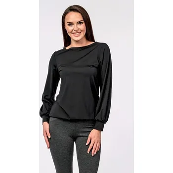 Dámská halenka Elegantní černá dámská halenka s dlouhými rukávy 7757 velikost XL