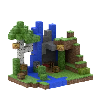 ostatní stavebnice PX Master Bříza s vodopádem a postavičkami magnetická stavebnice