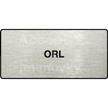 Značení Stříbrný piktogram "ORL" s černým textem a rámečkem -