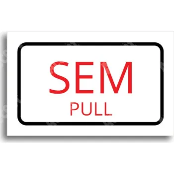 Informační tabulka Bílý piktogram "SEM - TAM - typ 33" s červeným textem a rámečkem - 80 x 50 mm