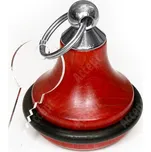 Klíčenka dřevěná s gumou (červená) - červená - stříbrný úchyt