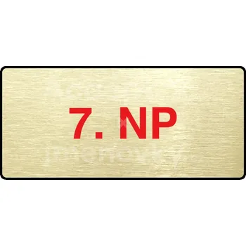 Informační tabulka Zlatý&nbsp;piktogram "7. NP" s červeným textem a rámečkem&nbsp;-