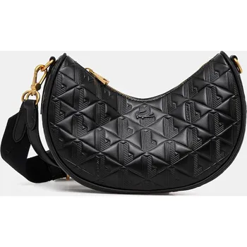 Kabelka Kožená kabelka Lacoste černá barva, NF4710MH 99X, vel. ONE SIZE