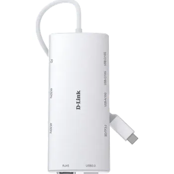USB hub D-Link 10-in-1 USB-C Hub with HDMI x2 / USB-C x2, USB A x2 / Ethernet/Card Reader/Power Delivery