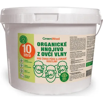 Hnojivo GreenWool Hnojivo z ovčí vlny – peletky 10 litrů V praktickém pevném obalu