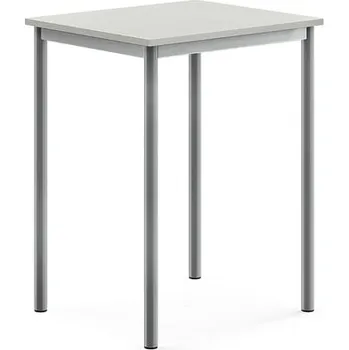 Jídelní stůl Stůl BORÅS, 700x600x900 mm, stříbrné nohy, HPL deska, šedá