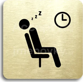 Informační tabulka Zlatý piktogram "čekárna VIII" s černým textem bez rámečku -