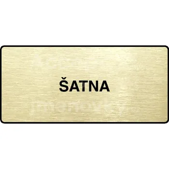 Značení Zlatý piktogram "ŠATNA" s černým textem a rámečkem -